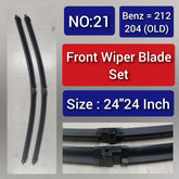 Front Wiper Blade Set (24'24 Inch) Compatible with Mercedes Benz C-CLASS W204 & E-CLASS W212 Tag-WBF-21